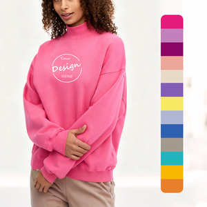 Pull molletonné surdimensionné à col roulé tricoté pour femme, idéal pour l'hiver, avec impression de logo personnalisée sur le devant – Grande Vente - Product Image 1