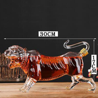 Carafe à whisky en forme d'animal pour hommes, design en forme de tigre, carafes à whisky sans plomb, bouteilles à vin et à whisky, coffret cadeau pour spiritueux