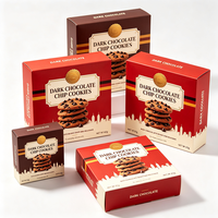 Boîte à biscuits moderne en carton rouge, expédition rapide en 72h, emballage de produits de boulangerie imperméable et anti-écrasement