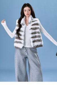 Premium Genuine Rex Rabbit <strong>Fur</strong> Vest Thick Warm Segmented Winter <strong>Gilet</strong> High-density Real <strong>Fur</strong> Waistcoat <strong>for</strong> <strong>Women</strong> - Product Image 4