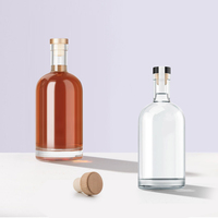 Bouteilles de spiritueux en verre extra clair de 200 ml, 375 ml, 500 ml, forme ovale, avec impression sérigraphique, design gratuit