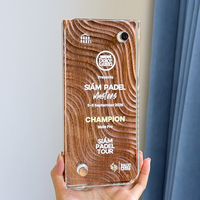 Trophées en bois et cristal personnalisés avec impression couleur intégrale MH-J013