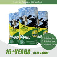 Bolsa Tejida de PP Laminada con BOPP de 25 kg para Envasado de Alimentos para Aves y Ganado, Sacos Impresos Personalizados de Alto Brillo Resistentes a la Humedad