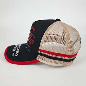 Gorra Trucker Personalizada con Logotipo ODM, Diseño de Dos Tonos a Rayas, Estampado de Cabeza de <span class=keywords><strong>Lobo</strong></span>, Frase Motivacional - Product Image 3