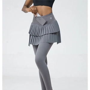 OEM Mujeres de cintura alta de doble capa Falda plisada Leggings Gimnasio Fitness Correr Yoga Skort Deportes Golf Tenis Faldas <span class=keywords><strong>2</strong></span> <span class=keywords><strong>en</strong></span> <span class=keywords><strong>1</strong></span> Falda Pantalones - Product Image 1