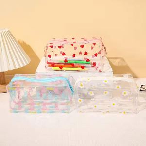 PVC Transparent Waterproof Cartoon Foldable Fashion Zipper <b>Makeup</b> Bag <b>Storage</b> Cosmetic Case <b>for</b> Girls - Product Image 3