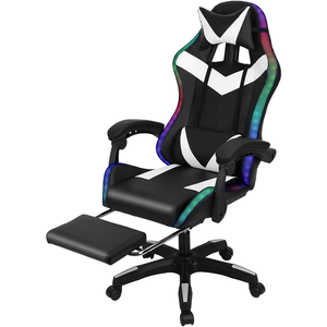 Chaise de jeu <span class=keywords><strong>PC</strong></span> inclinable 135° avec LED RGB, haut-parleurs, réglage en hauteur, en cuir, chaise d'ordinateur RGB pour le jeu - Product Image 2
