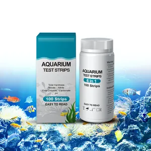 Kit de bandelettes de Test d'eau d'aquarium 6 en 1 pour Aquarium d'eau douce et d'eau de mer Offre Spéciale