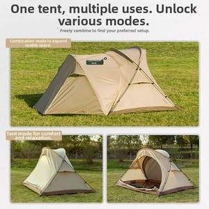 Tente familiale tunnel imperméable en polyester E-RIKE, 2 personnes, cadre en aluminium portable, ultralégère - Product Image 3