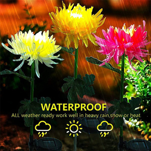 Cambia <span class=keywords><strong>colore</strong></span> schiarire crisantemo rosa fiori di plastica solare Led giardino palo luce esterna impermeabile lampada da giardino - Product Image 5