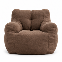 Canapé Teddy en polaire avec dossier capitonné, garni de mousse déchiquetée, livraison compressée pour salon, appartement, décoration intérieure