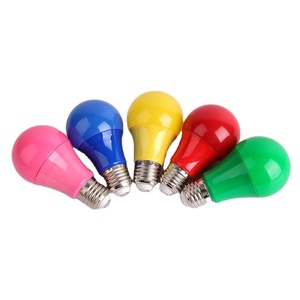 Venta al por mayor verde rojo 5W 7W 9W <span class=keywords><strong>LED</strong></span> Color bombilla B22 E27 Base 5 Color <span class=keywords><strong>LED</strong></span> bombillas Color amarillo bombilla - Product Image 1