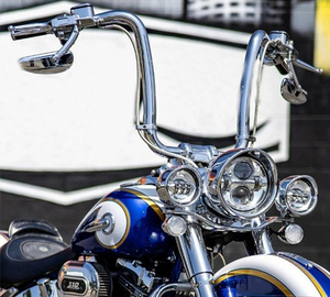 <span class=keywords><strong>Guidon</strong></span> <span class=keywords><strong>Ape</strong></span> <span class=keywords><strong>Hanger</strong></span> Batwing Rehaussé de 1,25 Pouce pour Harley Touring Sportster Dyna Cafe Racer - Product Image 5