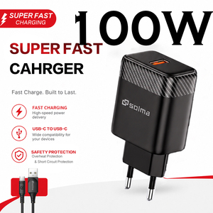 Cargador Rápido PD de 100W <span class=keywords><strong>Solma</strong></span>, Producto en Tendencia 2026, Cargador de Pared USB-A con Cable Tipo C para Teléfonos Móviles Samsung, Xiaomi, iPhone - Product Image 1