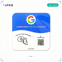Station NFC programmable 215 carrée pour carte de commentaires Google, code QR modifiable, 13,56 MHz, sur pied