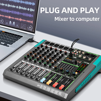 Console de mixage audio USB 6 canaux AT6, contrôleur numérique avec effets DSP pour DJ, scène, diffusion en direct, enregistrement en studio