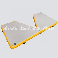 Drop Stitch vert en forme de U Jetski Parking Dock Air Gonflable Island U Dock Boat