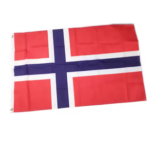 Listo para enviar 100% Poliéster 3x5ft Stock Norwegian NOR Red Blue Cross Bandera de Noruega - Product Image 1