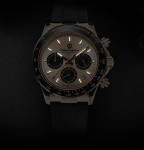 Pagani นาฬิกาสปอร์ต<span class=keywords><strong>1664</strong></span>โครโนกราฟนาฬิกาควอตซ์แบรนด์หรูของผู้ชายสายรัดยางแซฟไฟร์ - Product Image 4