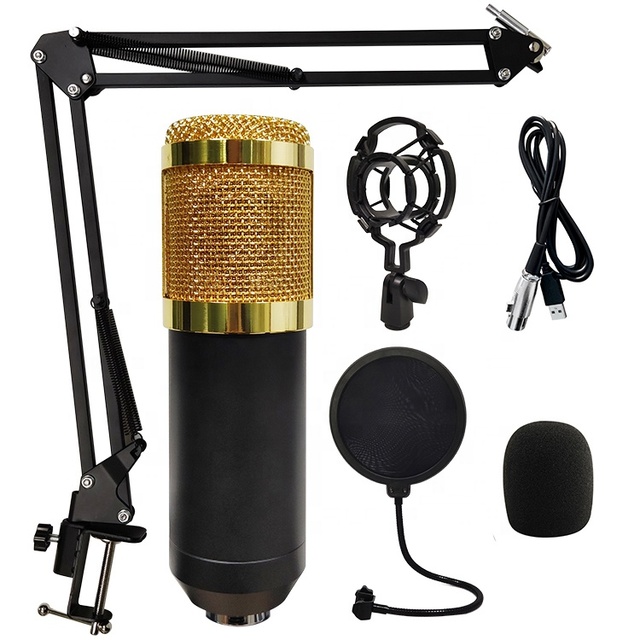 BM800 Microphone With Sound Card Studio Recording Professional Kit Condenser Microphone for Studio Recording