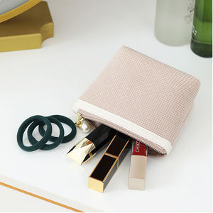 カスタムロゴ 2点セット 旅行用 コーデュロイ コスメポーチ ベルベットハンドル付き おしゃれな メイクアップバッグ パールファスナー仕様 - Product Image 6