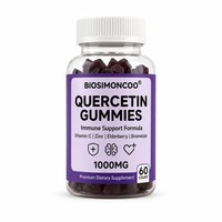 Gummies à la Quercétine avec Vitamine C, Zinc, Baies d'Agripaume et Bromélaïne pour le Soutien Immunitaire, 60 Gummies, OEM