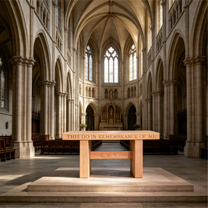 Mesa de Altar Católica de Madera Clara para Iglesia, Proyecto de Interior Sagrado, Seminarios y Escuelas Teológicas - Product Image 1