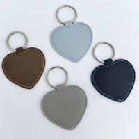 Llavero con Logotipo Grabado en Forma de Corazón, de Cuero PU, Color Sólido, para Grabar con Láser Xtool, Regalos Empresariales