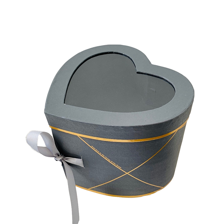 luxury empty two layer heart shaped paper packing decorating rose flower box for flowers