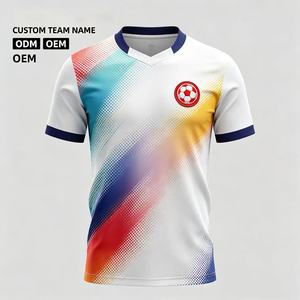 เสื้อฟุตบอลและชุดกีฬาพิมพ์ลายโลโก้ตามสั่ง ระบายอากาศได้ดี แขนสั้น สำหรับผู้ชาย ขายดี - Product Image 1