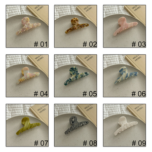 Pinces à cheveux en acétate dégradé moyen Para Cabello Pinces à cheveux de requin 9cm pinces à rayures en marbre pour fille pinces à cheveux simples pour femmes - Product Image 5