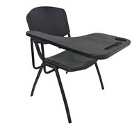 Chaise de formation empilable avec grande tablette d'écriture, structure en acier en forme de cœur, chaise de conférence en plastique PP