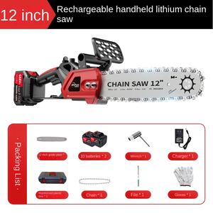 Scie à chaîne électrique portable de 12 pouces Batterie au lithium rechargeable Scie d'élagage à main unique pour scie à bois de coupe d'<span class=keywords><strong>arbre</strong></span> domestique - Product Image 3