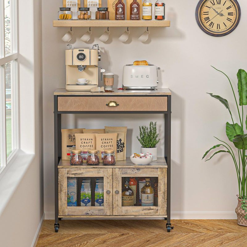 Modern Movable Wine Bar Cabinet on