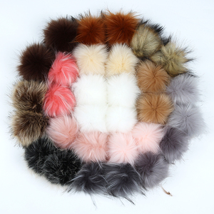 10cm di pelliccia naturale pompon palle accessori gioielli in pelliccia di volpe sintetica pompon per scarpe borse - Product Image 1