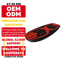 Planche de hydrofoil en carbone légère GY-FB020 Rouge 96cm avec poignée, pour wingfoil, contrôle stable, idéale pour débutants, surf en vagues