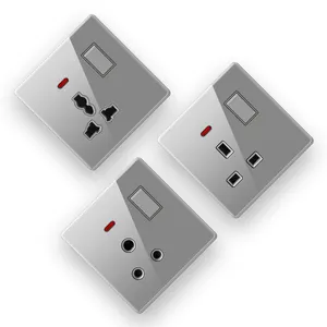 Factory Direct Sales 146/86 Type Ultra Thin Design Tempered Glass Panel UK Standard Wall Socket With Usb Port