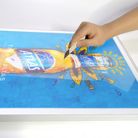 Boîte à lumière LED dynamique ultra-mince de 3 cm avec cadre à clipser, affichage publicitaire animé à effet défilant pour menu de magasin