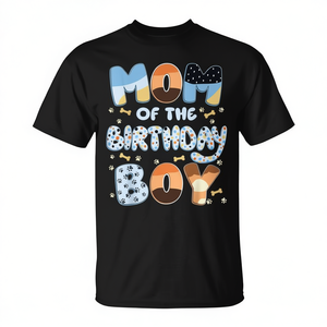 T-shirt élégant pour l'anniversaire des garçons et décorations de fête en famille, tenue de maman et de papa pour les occasions spéciales des enfants - Product Image 3