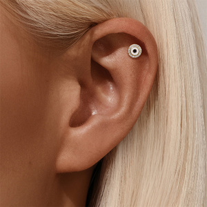 Pendientes de Cadena con Zirconia de Base Plana en Forma de Ojo, Estilo Moderno para Boda o Regalo - Product Image 5