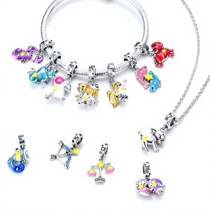 Colgante Luminoso de los Doce Signos del Zodíaco, Chapado en Plata 925 Original, Joyería DIY para Fiestas, Unisex para Niños, Venta Caliente Transfronteriza - Product Image 4