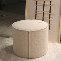 Nouveau rond doux Chenille Pouf maison chambre meubles dressing maquillage pouf repose-pieds canapé tabouret