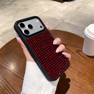 Étui élégant en diamant noir pour <span class=keywords><strong>iPhone</strong></span> 15 14 Pro, coque en PC entièrement ornée de strass pour soirée de gala, accessoire de luxe de boutique - Product Image 5
