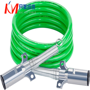 Câble Kai Mei TC-011 KM 7 broches, conducteur en cuivre vert, câble spiralé 12 <span class=keywords><strong>volts</strong></span> <span class=keywords><strong>pour</strong></span> connexion de remorque de camion, prise 7 cœurs enroulée - Product Image 4