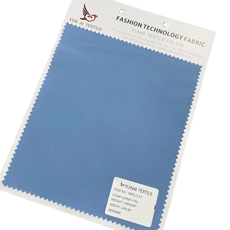 Free Fabric sample Swatches plain solid 100 Polyester Waterproof 2 layer Jacket Fabric