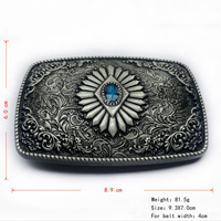 Gesper Sabuk Gaya Koboi Barat Terlaris, Turquoise, Paduan Seng Halus, Antik, Perak dan Emas, Logo Custom