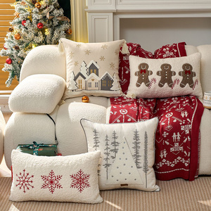 Vỏ gối thêu trang trí Giáng sinh ngày lễ mù<span class=keywords><strong>a</strong></span> đông 2025 cho ghế sofa giường - Product Image 2
