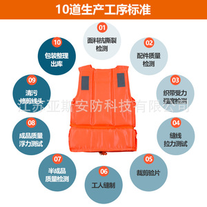 Chaleco salvavidas de espuma para adultos, alta flotabilidad, para navegación, pesca, chaleco de seguridad, color naranja - Product Image 3