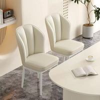 Chaise de Salle à Manger Nordique Moderne Abordable avec Rembourrage et Structure Métallique en Cuir PU pour Salons