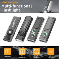Linterna EDC Magnética Recargable de 2000 Lúmenes, Linterna Plana con Fuente de Iluminación RGB y UV para Exteriores